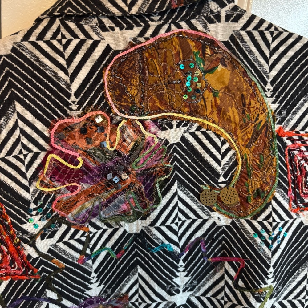 Chico's Multicolor Patterned Embellished Artsy Ve… - image 8